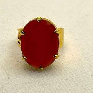 Made in Earth MIE Faceted Carnelian Agate Gold Vermeil Ring